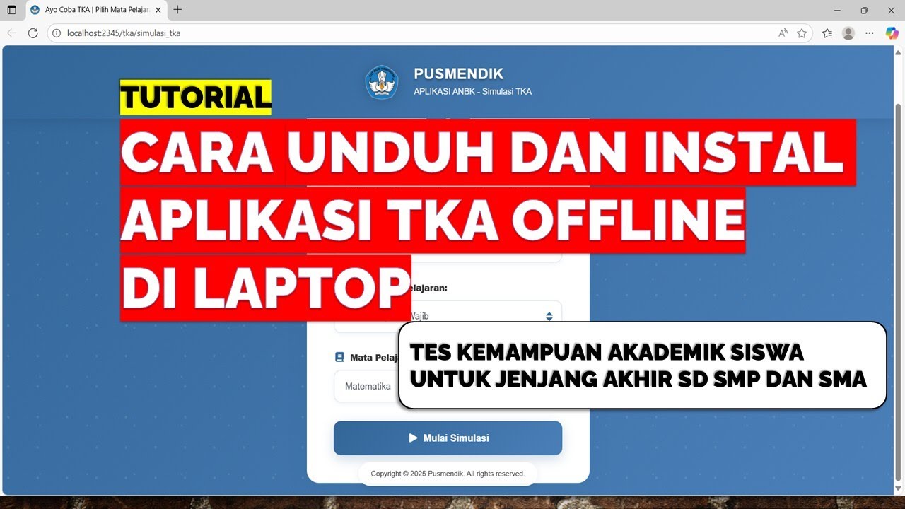 CARA UNDUH DAN INSTAL APLIKASI TKA OFFLINE DI LAPTOP