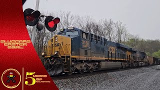 (Sluggard Easter Coal!) CSX Combined Coal Crawls Slowly Up The Mount Airy Grade To Baltimore, MD
