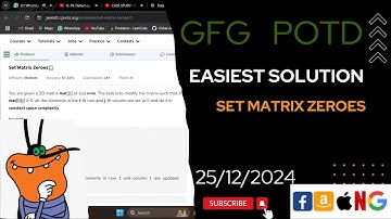 Set Matrix Zeroes | gfg potd today | POTD | GFG Problem of the Day | C++ |
