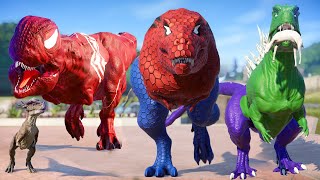 Bộ ba khủng long siêu nhân I REX, T Rex, Hulk, Spider Man đại chiến - khung log