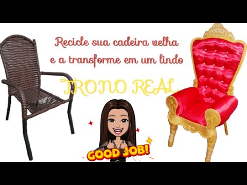 Diy transforme sua cadeira velha em um lindo trono real. Vídeo-17