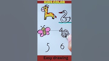 how to draw animals with numbers shorts!#trendingshorts #artvideo #drawingtutorials