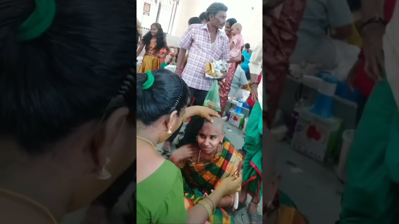 Indian woman tonsure | indian woman headshave in temple | indian woman headshave by razor in temple