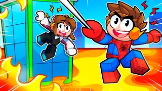 Virei o HOMEM ARANHA no CHÃO É LAVA do Roblox!