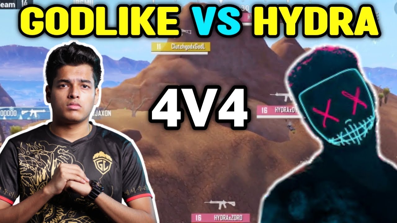 Godlike vs Hydra 4v4 fight in Tournament 🔥 Clutchgod on fire 🔥