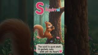 🐿️ S for Squirrel | Can You Say It Fast? 😍 #ABCD #education#squirrel