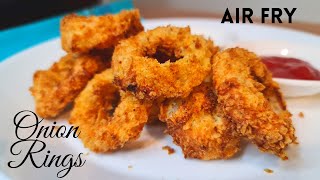 AIR FRYER RECIPE: AIR FRY ONION RINGS /  CRISPY ONION RINGS / EASY RECIPE