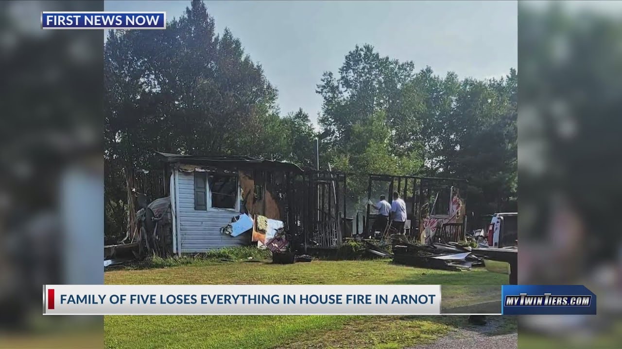 Family of five loses everything in house fire in Arnot - YouTube