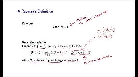 15 - 6  The Viterbi Algorithm for Log linear Taggers