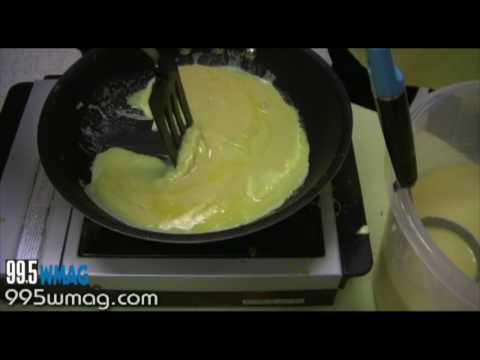 Bill and Lora learn to cook an omelet