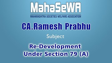 Re-development under Section 79 (A) (English) | CA.Ramesh Prabhu