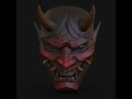 How to make japanese hannya oni samurai mask in Zbrush (speed sculpt) part 1