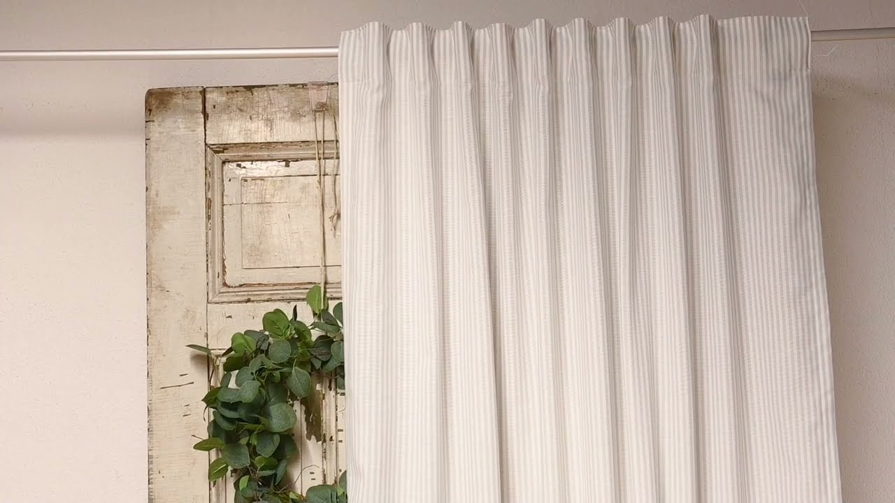 SCHÖNER LEBEN. Gardine Vorhang Zen Natur mit Längsstreifen ecru grau 140cm  breit und 260cm hoch oder Wunschhöhe