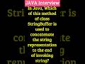 In Java, Which of this method of class StringBuffer is used to concatenate the string representation