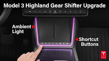 2024 Tesla Model 3 Highland Gear Shifter with Ambient Light Upgrade! #tesla