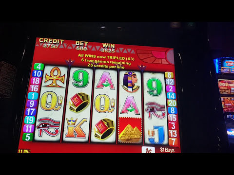 **😙PYRAMIDS FEATURE** POKIES SLOT MACHINE RETRIGGER MAX BET BIG WIN