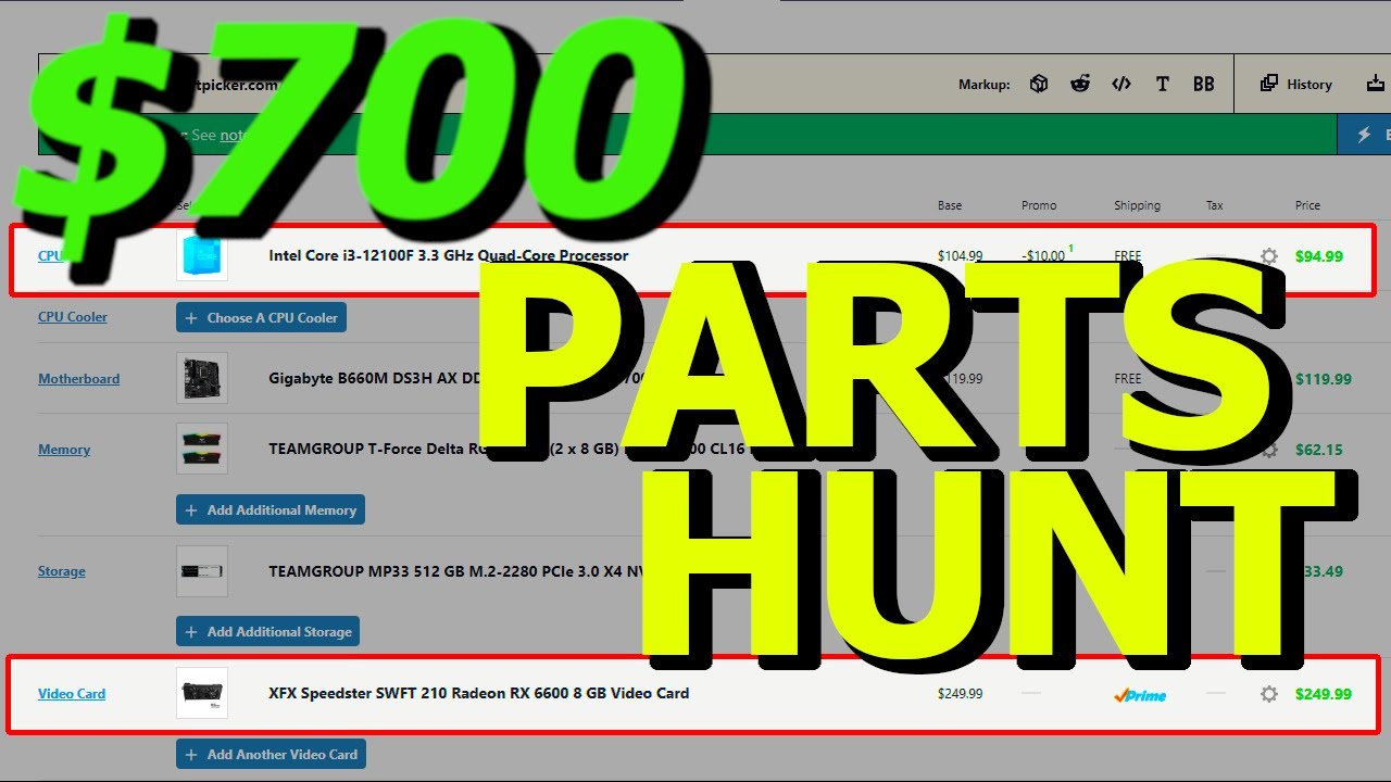 Parts Hunting for the BEST $700 Gaming PC (YES YOU CAN) - YouTube