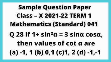 If 1+ sin^2α = 3 sinα cosα, then values of cot α are