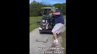 WHO GOT HIM WITH THE FAKE SNAKE 🐍 #prank #snake #golf