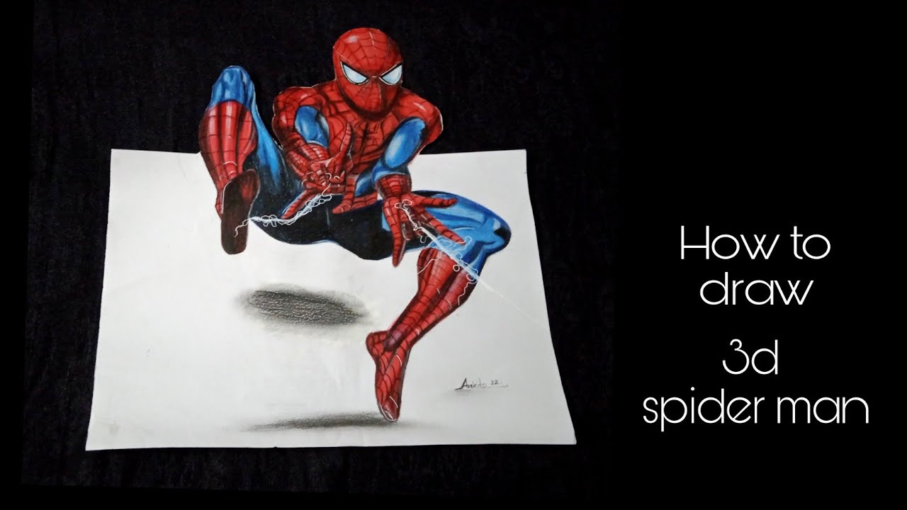 How To Draw 3D Spider Man Drawing Easy Step By Step For Beginners Easy ...