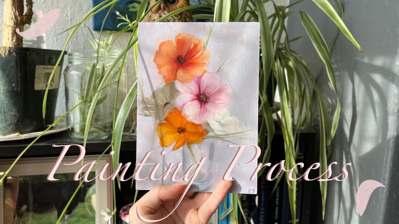 🌸My oil painting process - Flowers🌸
