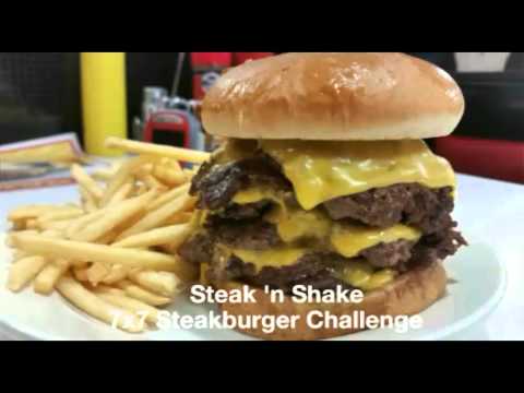 Steak 'n Shake 7x7 Steakburger Eating Challenge - YouTube