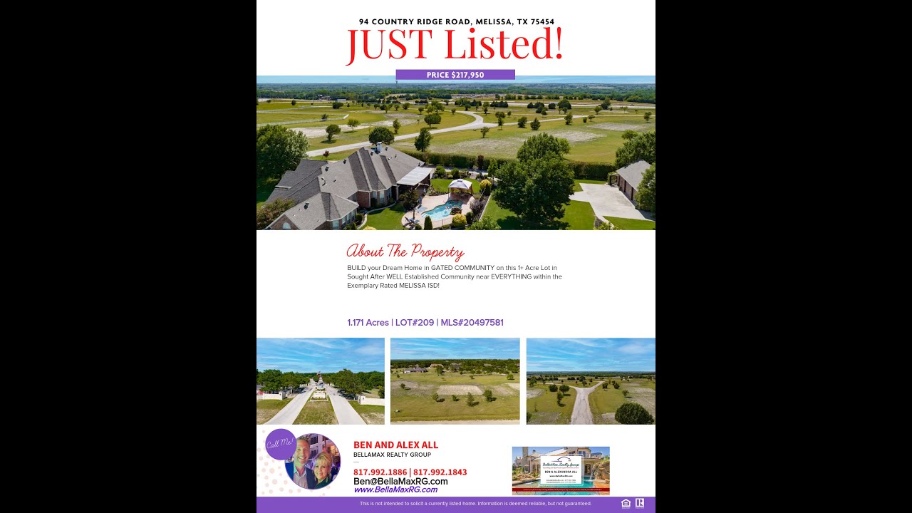 🤩Looking to BUILD your Dream Home🏡 in Melissa, TX in GATED Established
