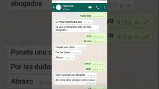 El hijo de Nazarena Vélez difundió los mensajes que le envió Fede Bal