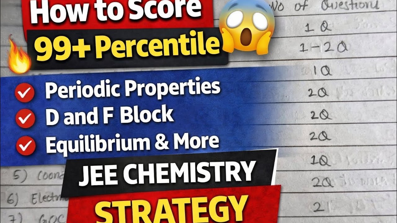 How to Score 99+ Percentile in JEE Chemistry 🔥 | Complete Strategy ...
