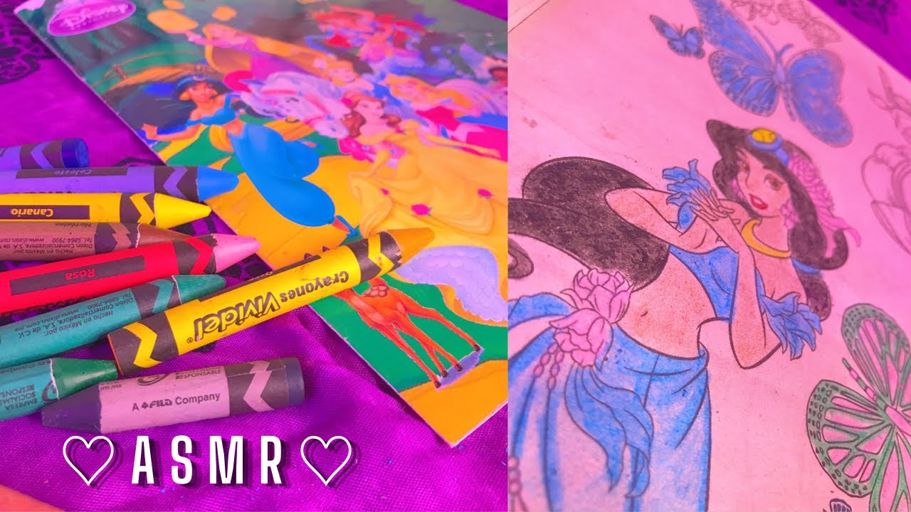 Coloreando con crayolas 🖍 ʚ♡ɞ | Triggers + susurros relajantes | Andrea ASMR