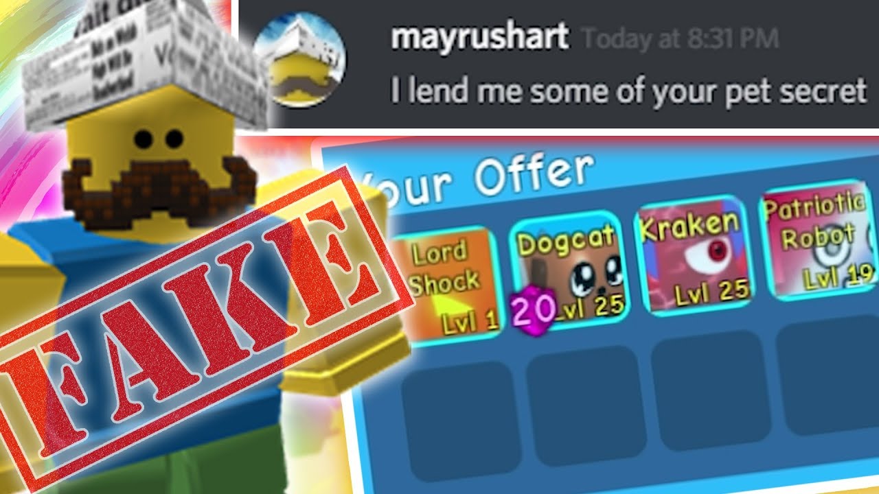 New Fake Mayrushart Scammed Secret Pets With Noob Disguise Bubblegum Simulator Roblox - 