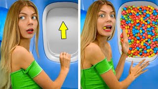 9 Ways to SNEAK SNACKS into a PLANE! Ways To Sneak FOOD & Simple DIY Ideas by Mr Degree