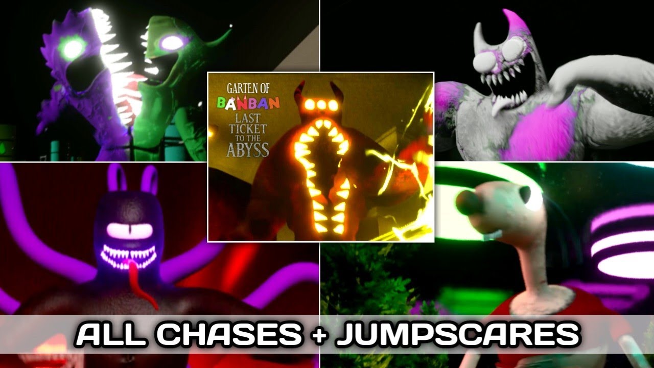 GARTEN OF BANBAN 9 ALL CHASES and JUMPSCARES - Last Ticket To The