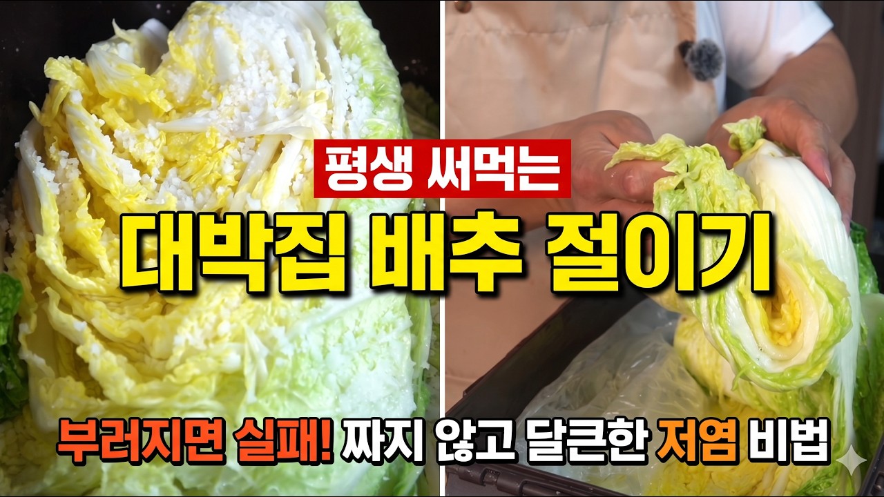 무르지 않고 단맛 끌어올리는 저염 장시간 배추 절임법