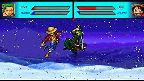 Luffy (Strong AI) vs Zoro (Player) - PixelCombat (Java Game)