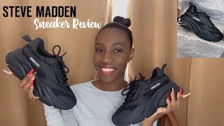  Steve Madden Women's Possession Sneaker, Black/TAN, 5.5