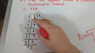 Maths Class8 NCERT ch 6 ex6.3 ques4Find square root of 729 by prime factorisation method#KeertyArora