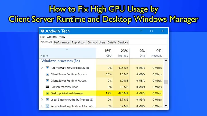 Fix High GPU Usage By Client Server Runtime and Desktop Window Manager