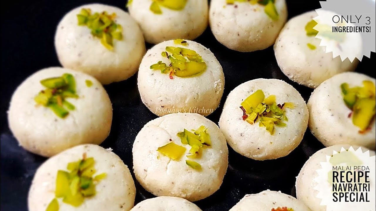 Quick Malai Peda Indian Dessert Recipe/ Malai Peda without Khoya and Milk Powder/How to make