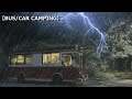 降り続く雨と雷｜自家用バスで初車中泊してみたら過酷な1日だった