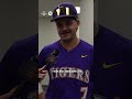 2025 MCWS: LSU's Jake Brown with Hurrdat Sports #collegebaseball #geauxtigers #lsu #mcws #crocs