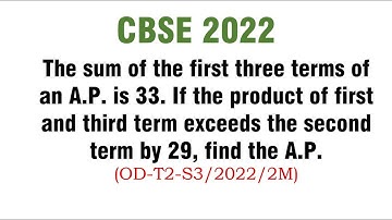 The sum of the first three terms of an A.P. is 33. If the product of first and third term exceeds