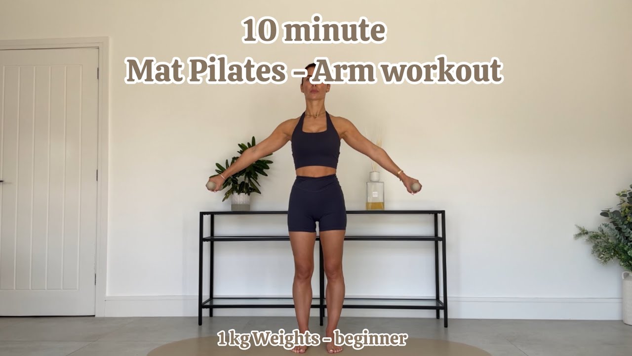 10 MINUTE ⏱️MAT PILATES - ARM WORKOUT (with 1kg weights) - beginner 