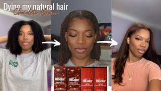 Dying My Natural Hair Chocolate Brown | L&#39;oreal HiColor | Gabrielle Amandaaa