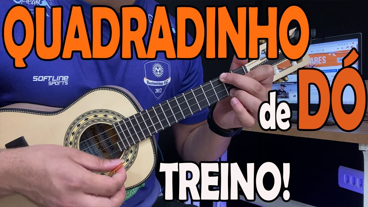 TREINO INICIANTE - QUADRADINHO DE DÓ MAIOR 50 e 60BPM - AULA DE CAVAQUINHO - LÉO SOARES