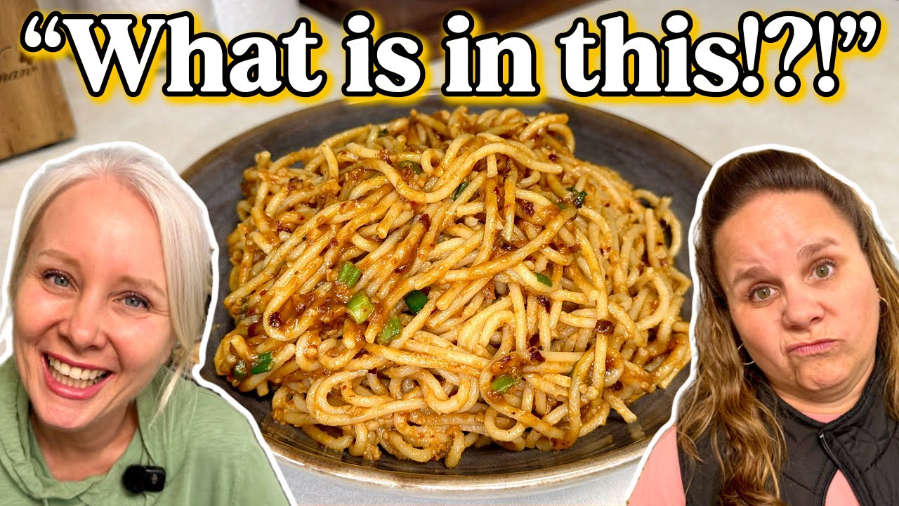 Momma makes Peanut Butter Chili Noodles 😱Can Jen Jen handle the heat?! 