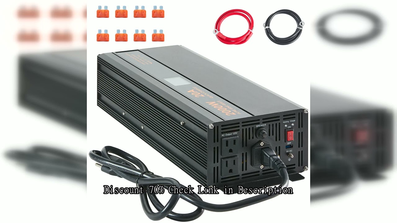 SucceBuy 2000W/2500W Sump Pump Battery Backup System LCD Display Auto Switches to Battery Inverter P