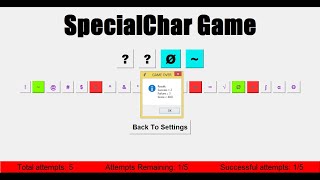 Guess My SpecialChar Game using Python