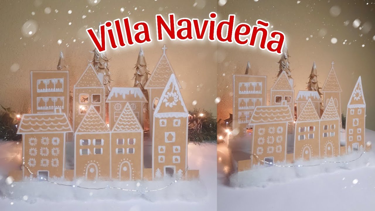 HERMOSA DECORACIÓN PARA NAVIDAD - VILLA NAVIDEÑA CON CARTÓN Y ANIME ...