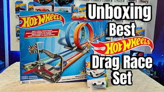 Unboxing Hot Wheels Dual Loop Dash Drag Race Set: ASMR Unboxing & Epic Track and Car Test! 🚗🔥